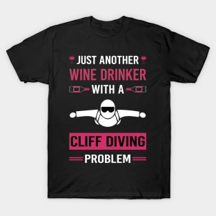 Wine Drinker Cliff Diving T-Shirt